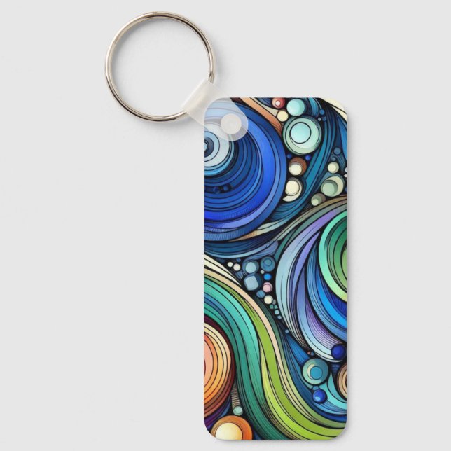 Chaveiro Art Deco Swirl Abstrato (Frente)