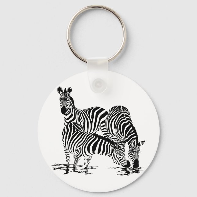 Chaveiro Art Deco Zebra (Frente)