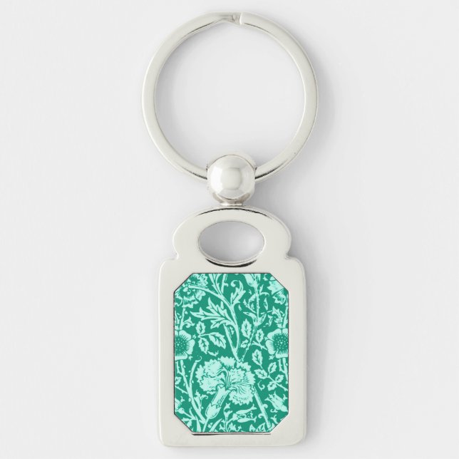 Chaveiro Art Nouveau Carnação Damask, Turquoise (Frente)