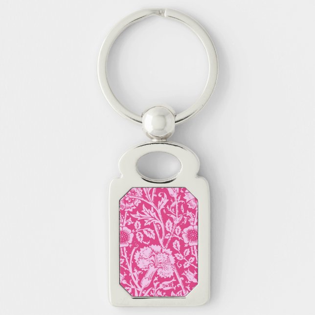 Chaveiro Art Nouveau Cravo Damasco, Rosa Fúcsia (Frente)
