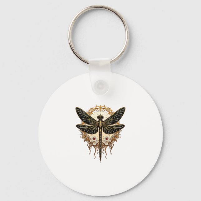 Chaveiro Art Nouveau Dragonfly Elegante Steampunk (Frente)