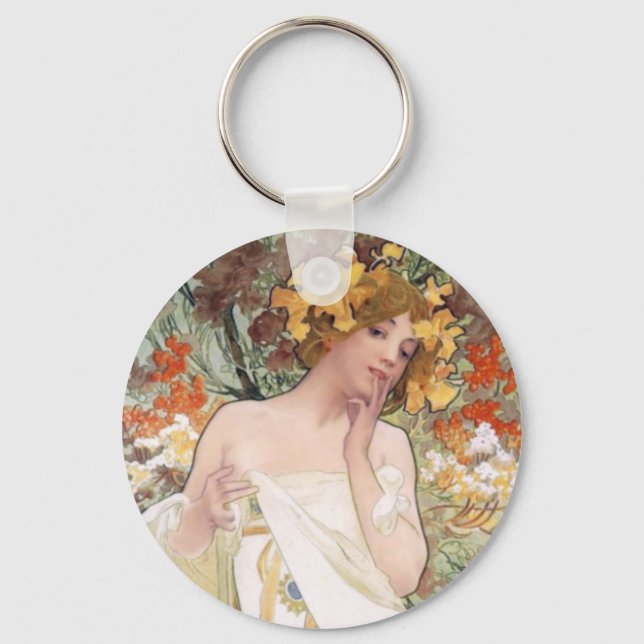 Chaveiro Art Nouveau - Mucha - Anúncio Perfume (Frente)