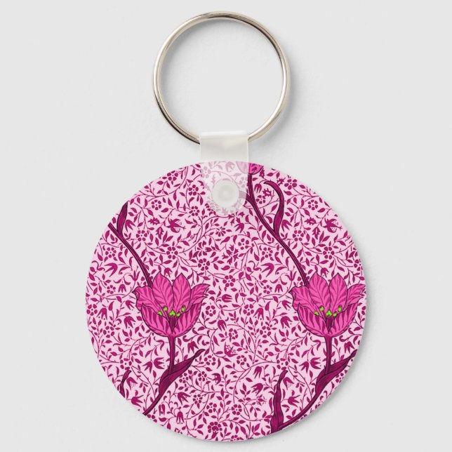 Chaveiro Art Nouveau Tulip Damask, Wine & Fuchsia Pink Pink (Frente)