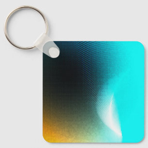Chaveiro Arte abstrata em mesh com gradiente laranja-turque