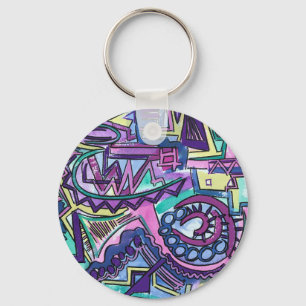Chaveiro Arte abstrata pintada à mão - Livre Arbítrio