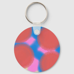 Chaveiro arte abstrata vermelho rosa e azul 56789