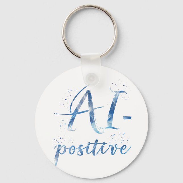 Chaveiro Arte AI-Positive Text (Frente)