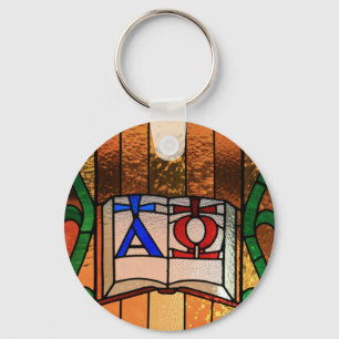 Chaveiro Arte alfa do vitral do livro de Omega