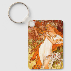 Chaveiro Arte Alphonse Mucha Primavera Art Nouveau