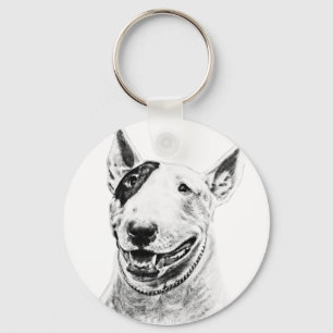 Chaveiro Arte bonito do cão de bull terrier
