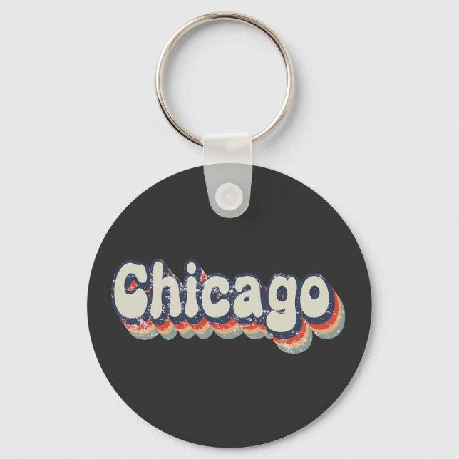 Chaveiro Arte Clássica do Chrome de Chicago Illinois (Frente)