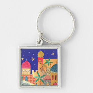 Chaveiro Arte colorida da cidade de Jerusalem