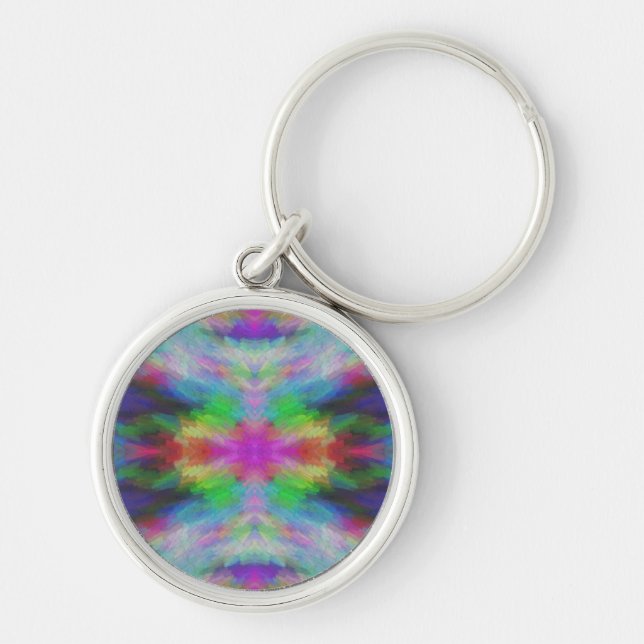 Chaveiro Arte Colorida no Estilo Tie Dye (Frente)