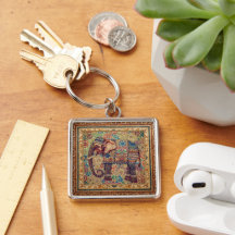 Arte com Motivo de Elefante Antigo e Vintage