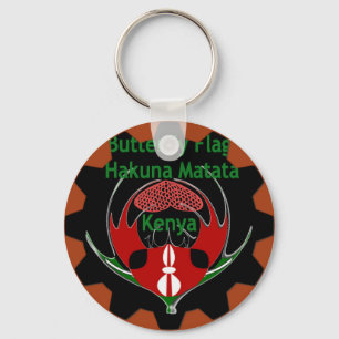 Chaveiro Arte da Bandeira Borboleta do Quênia – Hakuna Mata