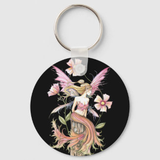 Chaveiro Arte da Fada da Flor Rosa