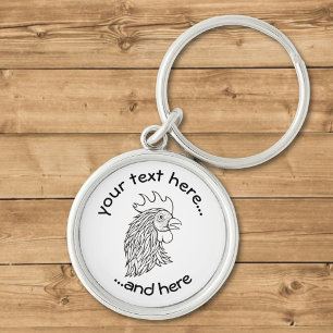 Chaveiro Arte da Linha da Cabeça do Rooster