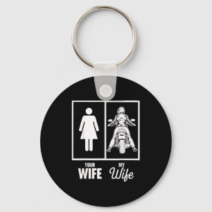 Chaveiro Arte da motocicleta da sua esposa minha esposa