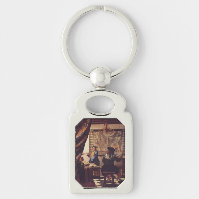 Chaveiro Arte da pintura de Johannes Vermeer (Frente)