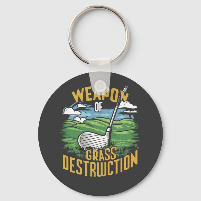 Chaveiro Arte de Arma de Destruição de Grama de Golfe (Frente)