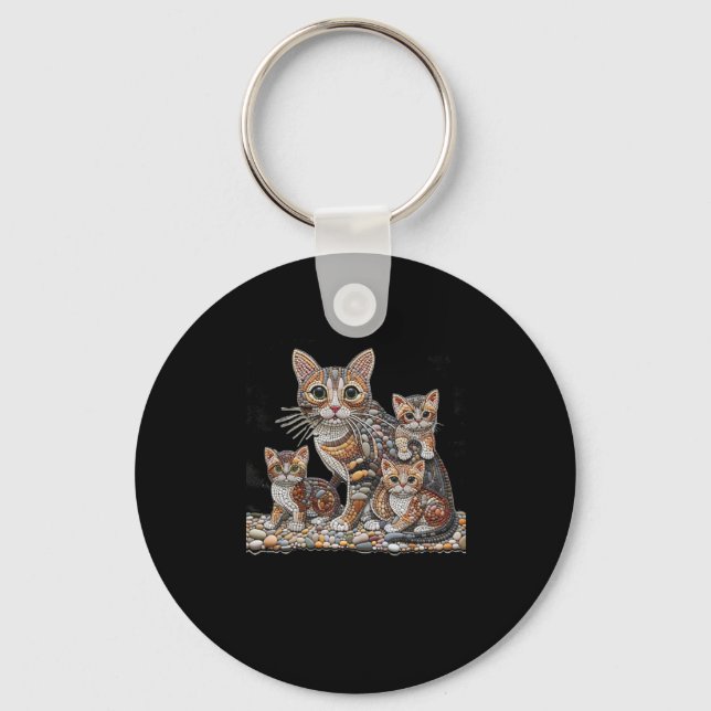 Chaveiro Arte De Arranjar Rochas Na Forma De Um Gato S (Frente)