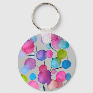 Chaveiro Arte de árvore de verão rosa abstrata