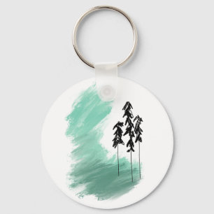 Chaveiro arte de árvore verde escandinava simples menta mod