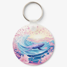 Arte De Baleia Azul E Rosa