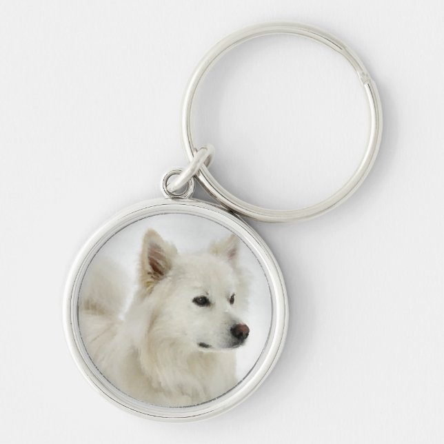 Chaveiro Arte de Cão Eskimo Americana (Frente)