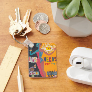 Chaveiro Arte de Cartaz de Viagens de Jogos de Azar de Las 