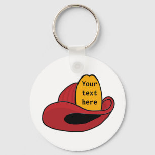 Chaveiro Arte de Cartoon Whimsical do Capacete de Bombeiro