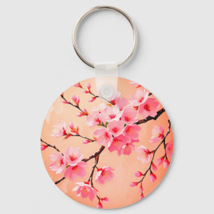 Chaveiro Arte de Cherry Blossom - Sakura rosa elegante