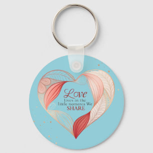 Chaveiro Arte de Citação de Amor Elegante Coração –