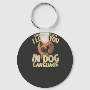 Chaveiro Arte de Citação de Cachorro Amor Impressão de Pata
