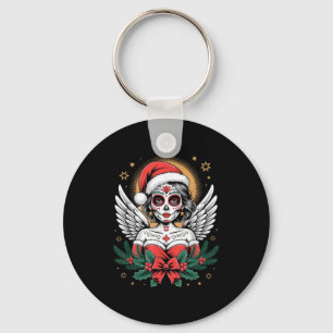 Chaveiro Arte de Crânio de Açúcar de Natal Mulher Chapéu do