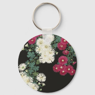 Chaveiro Arte de Crisântemo Vintage Ohara Koson