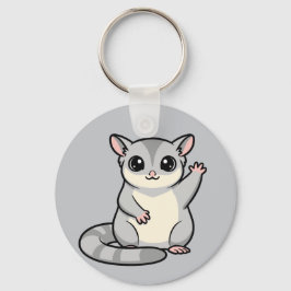 Chaveiro Arte de desenho animado de sugar glider acenando