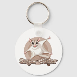 Chaveiro Arte de desenho animado de Sugar Glider em voo