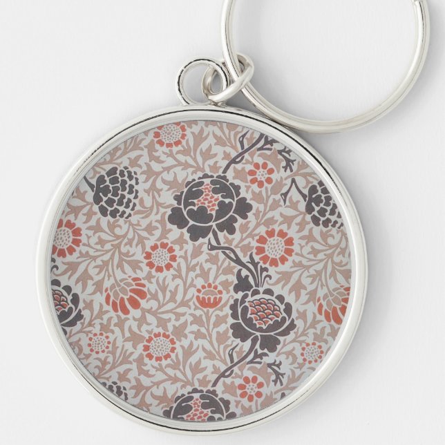 Chaveiro Arte de Design Botânico Grafton de William Morris (Frente)