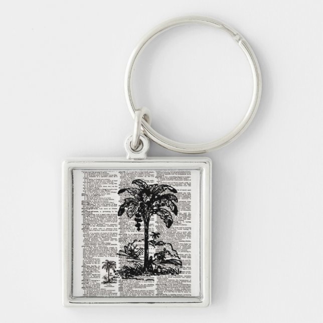 Chaveiro Arte de Dicionário de Árvore Palm (Frente)