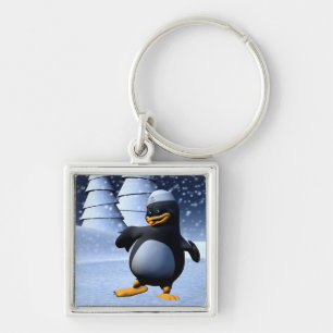 Chaveiro Arte de Férias de Inverno Adorável de Pinguim Mari