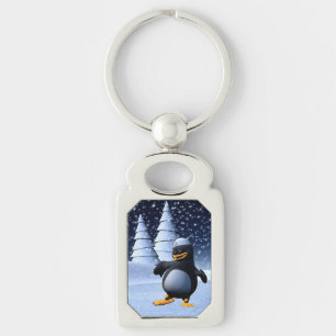 Chaveiro Arte de Férias de Inverno Adorável de Pinguim Mari