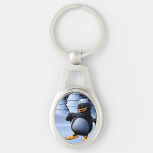Chaveiro Arte de Férias de Inverno Adorável de Pinguim Mari