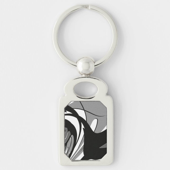 Chaveiro Arte de Formas em Preto e Branco (Frente)