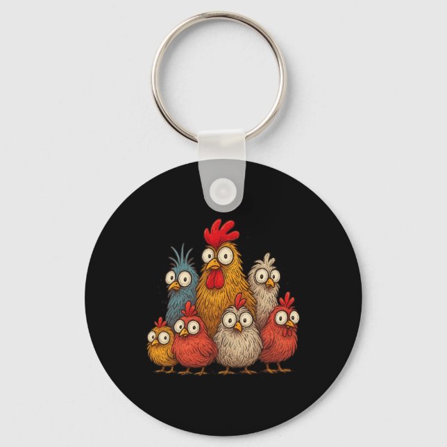 Chaveiro Arte de Frango Presentes Loucos de Frango Para Hom (Frente)
