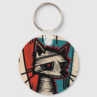 Chaveiro Arte de Gato Grunge