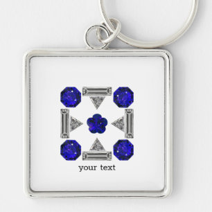 Chaveiro Arte de Gemstone de Sapphire Diamond