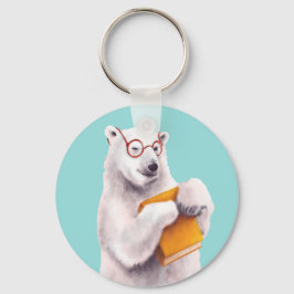 Chaveiro Arte de Leitura de Urso Polar - Tampa do Livro