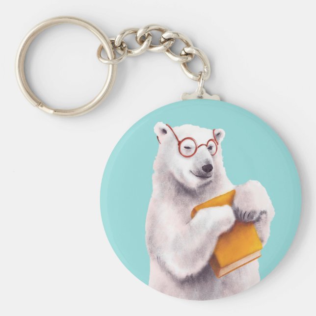 Chaveiro Arte de Leitura de Urso Polar - Tampa do Livro (Frente)