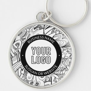 Chaveiro Arte de Linha Moderna & Seu Logotipo com Texto Edi